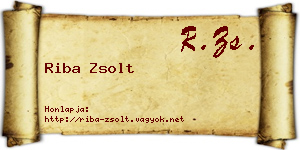 Riba Zsolt névjegykártya